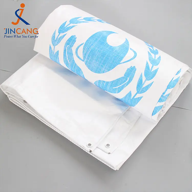 180 g vit med tryck PE -presenning