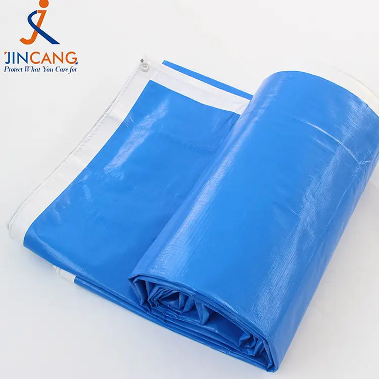 220 g blå vit med tryck PE -presenning