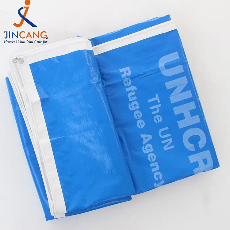 220 g blå vit med tryck PE -presenning