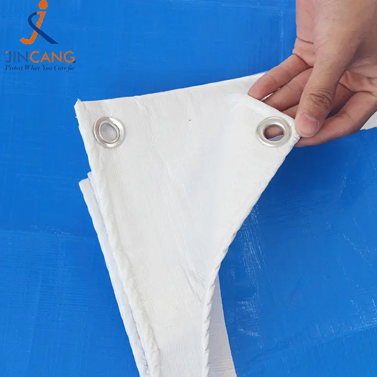 220 g blå vit med tryck PE -presenning